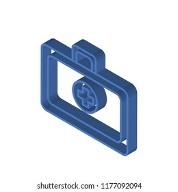 First aid kit isometric left top view 3D icon