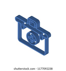 First aid kit isometric left top view 3D icon