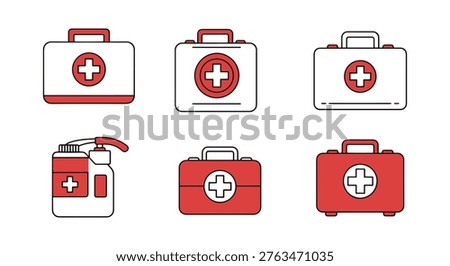 First Aid Kit Line art vector minimal abstract simple shapes