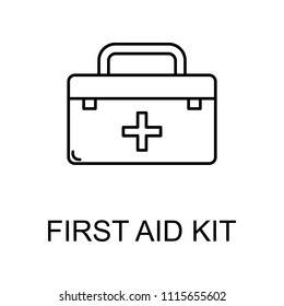 first aid kit line icon. Element of medicine icon with name for mobile concept and web apps. Thin line first aid kit icon can be used for web and mobile on white background