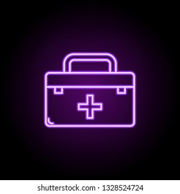 first aid kit line icon. Elements of Medicine in neon style icons. Simple icon for websites, web design, mobile app, info graphics