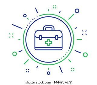 First aid kit line icon. Medical case sign. Quality design elements. Technology first aid button. Editable stroke. Vector