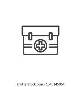 First aid kit line icon. linear style sign for mobile concept and web design. Medical bag outline vector icon. Symbol, logo illustration. Vector graphics