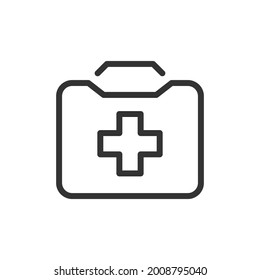 First Aid Kit line icon in trendy style. Stroke vector pictogram isolated on a white background. First Aid Kit premium outline icons.