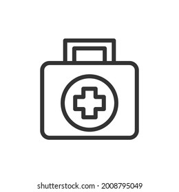 Icono de línea del kit de primeros auxilios. Símbolo web para web y aplicaciones. Diseño de firma en el estilo de contorno. Objeto de trazo del kit de primeros auxilios.