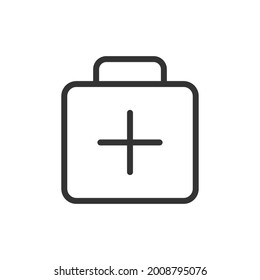 Symbol für die Linie "Erste Hilfe" Web-Symbol für Web und Apps. Unterschreiben Sie Design im Rahmenstil. Streichholzobjekt für die erste Hilfe.
