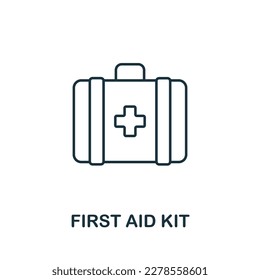 First Aid Kit line icon. Monochrome simple First Aid Kit outline icon for templates, web design and infographics