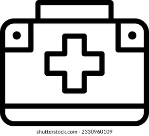 First Aid Kit Line Icon - Single Icon, Vector
