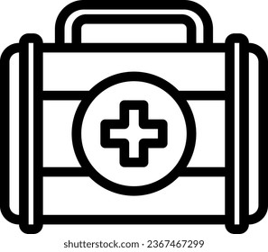 first aid kit line icon illustration vector