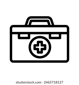 gráfico de Vector de ilustración de ícono de línea de kit de primeros auxilios. Ilustración de elemento simple gráfico de Vector, adecuado para App, Sitios web y presentaciones aisladas sobre fondo blanco