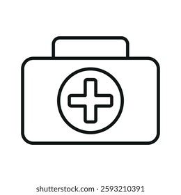 First aid kit line icon medical bag vector object editable stroke for healthcare projects emergency services apps websites maps