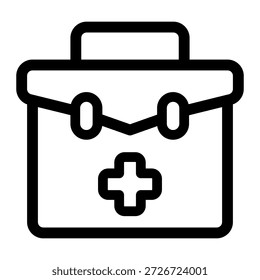 Ícone da linha do kit de primeiros socorros - Símbolo de saúde e segurança médica