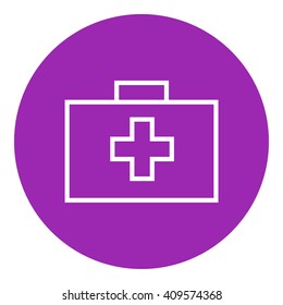 Icono de línea del kit de primeros auxilios.