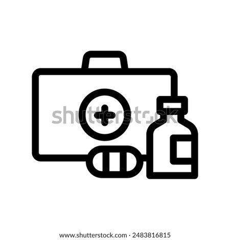 first aid kit line icon illustration vector graphic. Simple element illustration vector graphic, suitable for app, websites, and presentations isolated on white background
