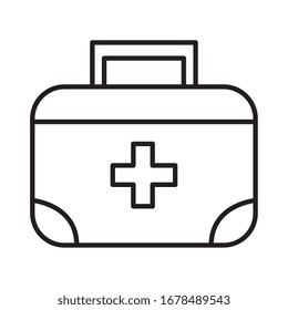 first aid kit, line style icon vector illustration design