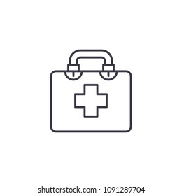 First Aid Kit Linear Icon Concept Stock Vector (Royalty Free ...