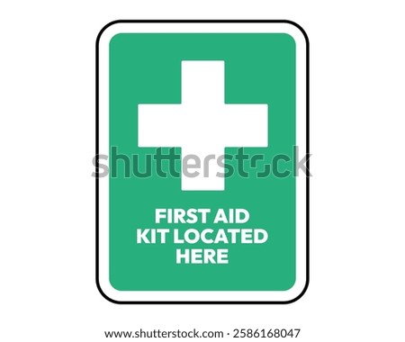 First Aid Kit Location Sign High Quality Vectorial Image