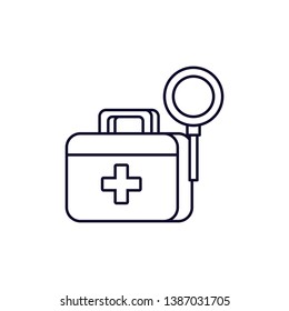 first aid kit with magnifying glass