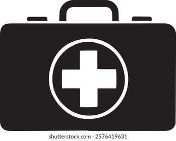 First Aid Kit and Med Kit Icon Vector Design on White Background.