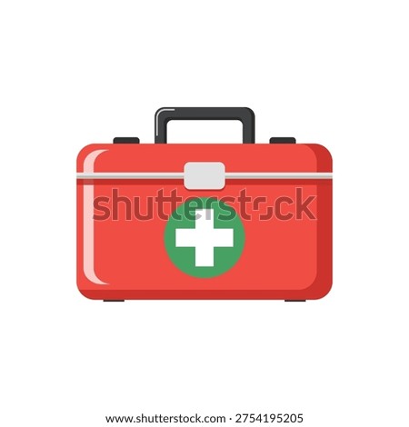 First Aid Kit. Medical kit bag flat vector design on white background