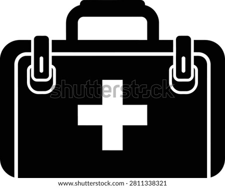 First Aid Kit Medical Bag Silhouette Icon for Emergency Care