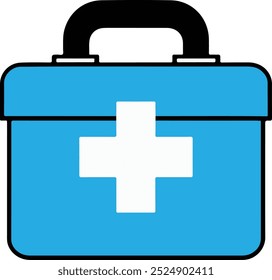 First AID kit,  medical equipment icon vector art illustration