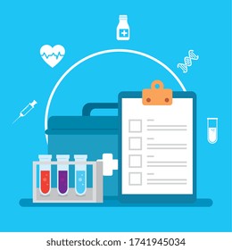 first aid kit with medical icons, health, help and medical concept vector illustration design