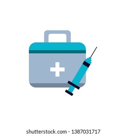 first aid kit with medical injection