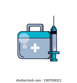 first aid kit with medical injection