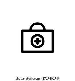 First Aid Kit Medical Outline Icon Logo Vector Illustration
