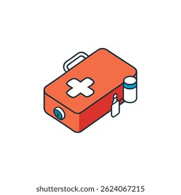 Estojo De Primeiros Socorros Com Material Médico Isométrico