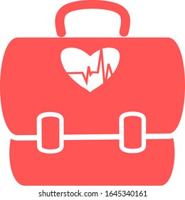 First aid kit medicine cartoon style isolated. Doctor's first-aid kit in cartoon style. Medicine chest vector illustration. Study Medicine Doctor's Kit With Bag. Pharmacy. Medical Kit icon vector 