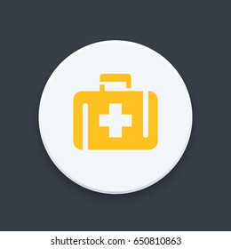 First aid kit, medicine chest vector icon
