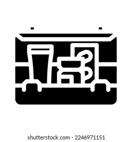 first aid kit medicine glyph icon vector. first aid kit medicine sign. isolated symbol illustration