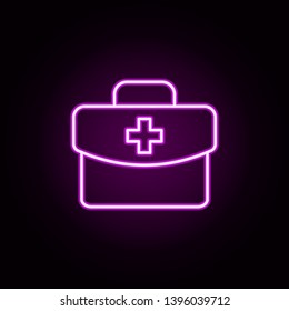 First aid kit neon icon. Elements of medical set. Simple icon for websites, web design, mobile app, info graphics