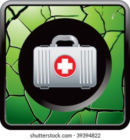 kit de primeiros socorros em verde ícone web rachado