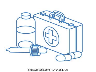 first aid kit on white background