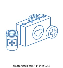 first aid kit on white background
