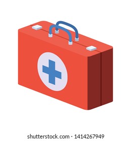 first aid kit on white background