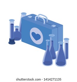first aid kit on white background