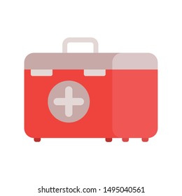 first aid kit on white background