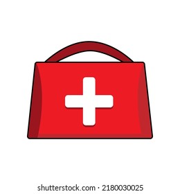 First aid kit on white background