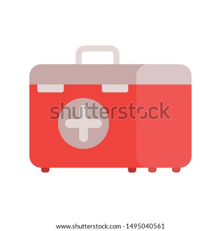 first aid kit on white background