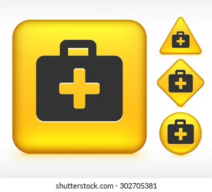 First Aid Kit on Yellow Multi Shape Buttons