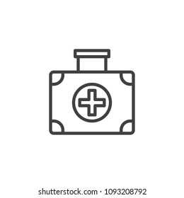First aid kit outline icon. linear style sign for mobile concept and web design. Medical box simple line vector icon. Symbol, logo illustration. Pixel perfect vector graphics