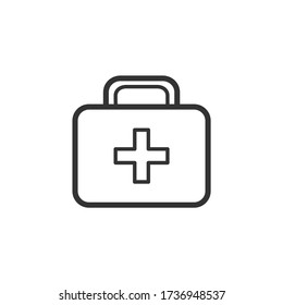 First Aid Kit Outline Icon Medicine Stock Vector (Royalty Free ...