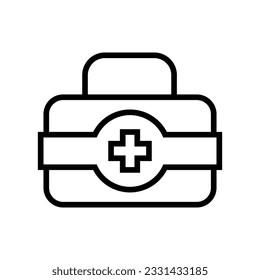 First aid kit outline icon design template vector isolated illustration