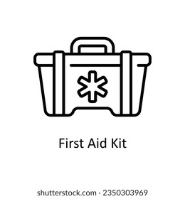 First Aid Kit Outline Icon Design illustration. Pharmacy Symbol on White background EPS 10 File