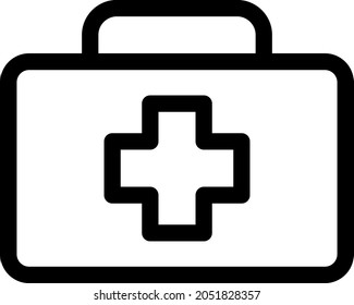 Diseño del icono del vector de contorno del kit de primeros auxilios
