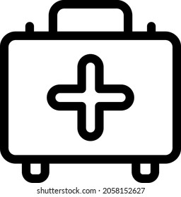 First Aid Kit Outline Vector Icon Design
